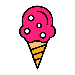 Ice cream cone Flat Vector Icon