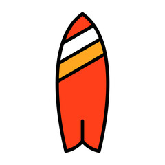 Surfboard Flat Vector Icon