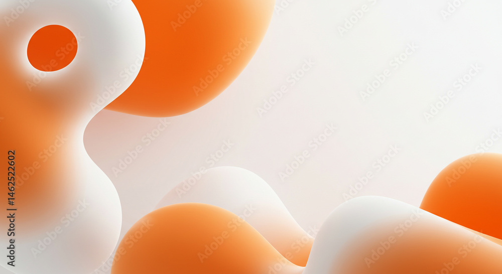 Poster fluidity in orange and white abstract rendering background for presentations