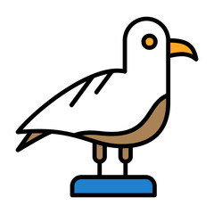 Seagull Flat Vector Icon