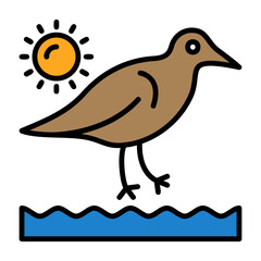 Sandpipers Flat Vector Icon