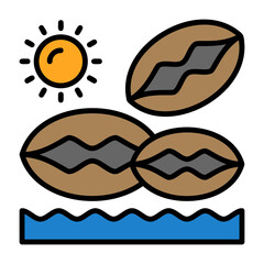 Beachcombing Flat Vector Icon