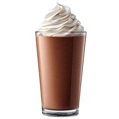 Sweet Indulgence: A refreshing chocolate milkshake in a tall glass, crowned with a swirl of fresh whipped cream, offering a delicious treat for a delightful break.