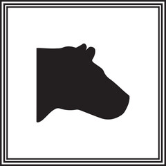 Cow Head Profile Silhouette – Simple Black Side View of Farm Animal Vector for Agriculture Icons, Dairy Product Branding, Livestock Logos, and Minimal Farming Graphic Design
