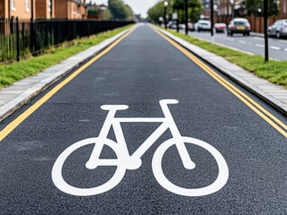Obraz premium Urban bike lane marking