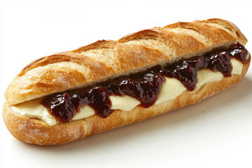 Hot dog with cheese and jam topping.