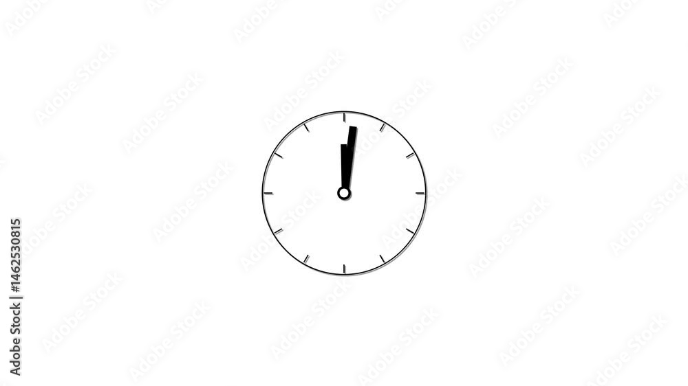 Poster analog clock icon spinning animation.