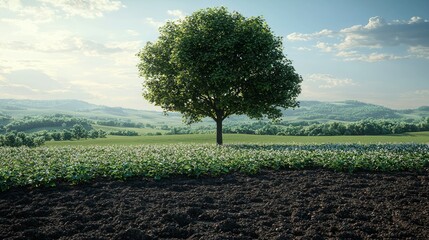 Obraz premium Solitary tree in a field