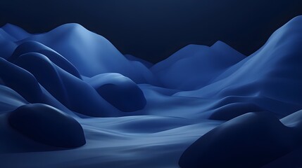 Obraz premium Abstract Blue Mountain Landscape Digital Art