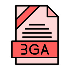 3GA File Format Vector Icon