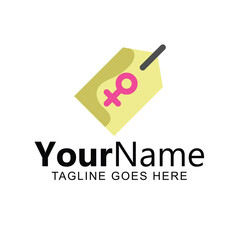 Female Tag Logo Design. Modern Branding for Women's Business