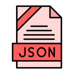 JSON File Format Vector Icon
