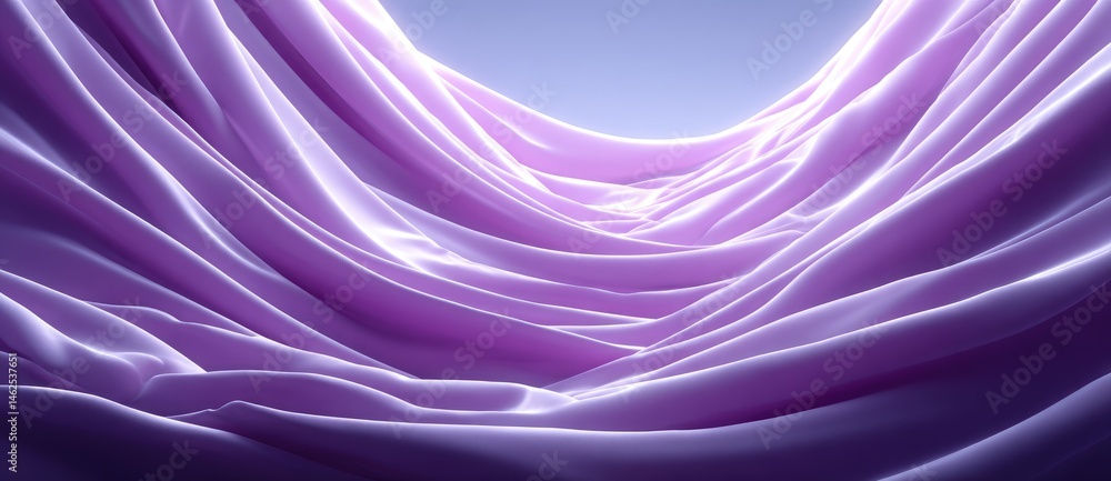 Poster sleek purple and white waves abstract background with soft lighting geometric pattern and futuristic