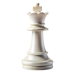 Fototapeta premium White Chess Queen Piece isolated on transparent background
