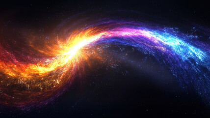 Obraz premium Stunning cosmic nebula with vivid colors and a radiant center shining through the vast universe