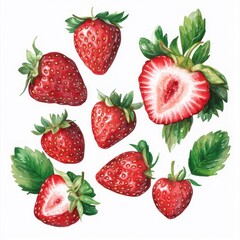Fresh, vibrant strawberries in a colorful display (1)