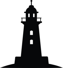 lighthouse silhouette vector illustration