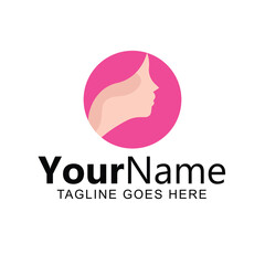 Elegant Woman Face Profile Logo Design