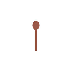 Wooden spoon pin icon logo flat vector design