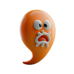 Cartoon warning icon with expressive speech bubble