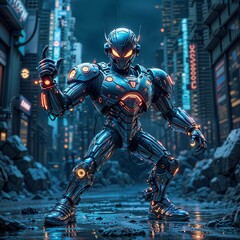 cyber woman with futuristic spaceship