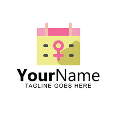 Feminine Logo Design. Calendar with Female Symbol