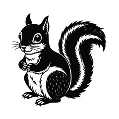 a cute squirrel vector art silhouette