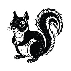 Obraz premium a cute squirrel vector art silhouette
