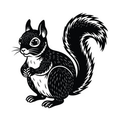 a cute squirrel vector art silhouette