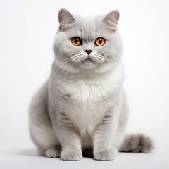 diferent realistic cat on white background