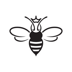 Creative bee queen logo bee with crown vector symbol design icon