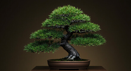 Fototapeta premium Beautiful bonsai tree japanese art miniature tree zen garden indoor plant nature bonsai cultivation tips guide