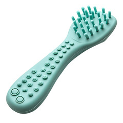 A Pet Grooming Mitt with Rubber Bristles Soft Blues Isolated on Transparent Background