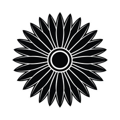 a daisy icon bright round center simple vector art silhouette