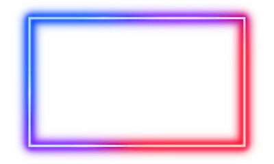 Obraz premium LED neon rectangle frame. Neon border frame. Neon light line