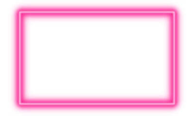 LED neon rectangle frame. Neon border frame. Neon light line