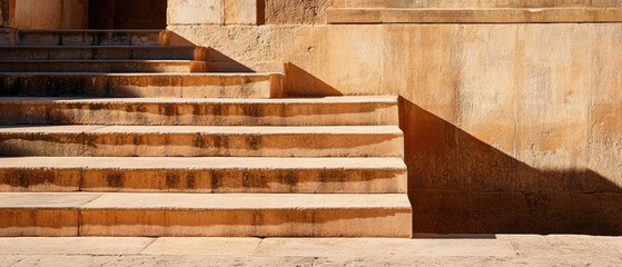 Exterior stone steps in a sunlit setting.