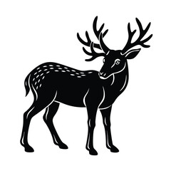 a deer eating vector art silhouette