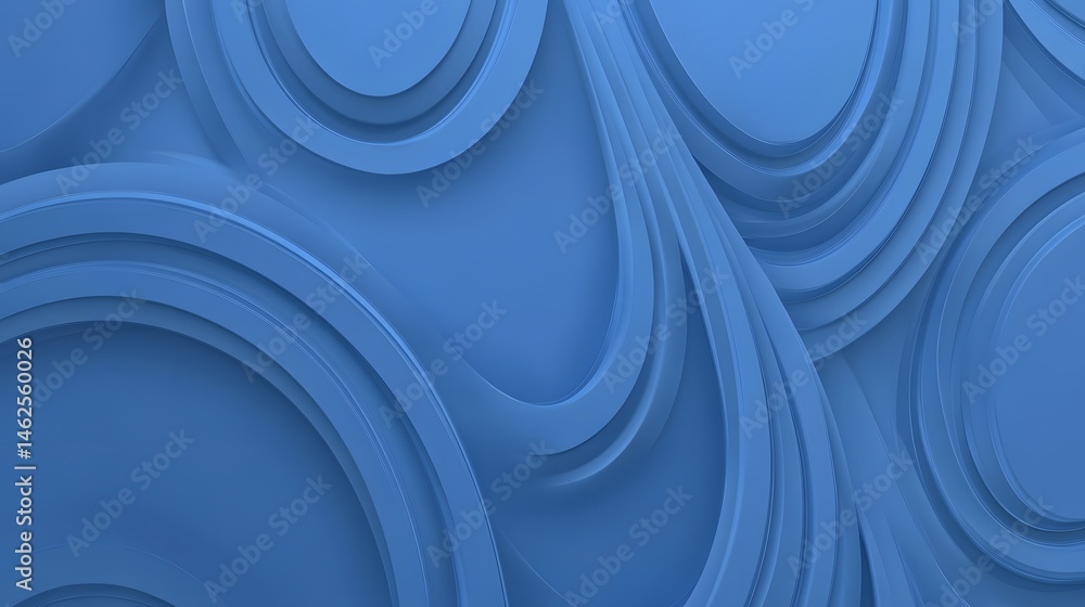 Aufkleber abstract blue design with layered circular forms.