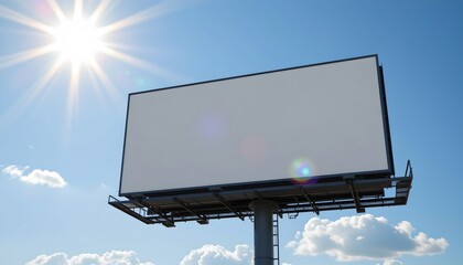 Fototapeta premium Large Blank Billboard Under Sunny Sky Perfect for Advertising Mockup