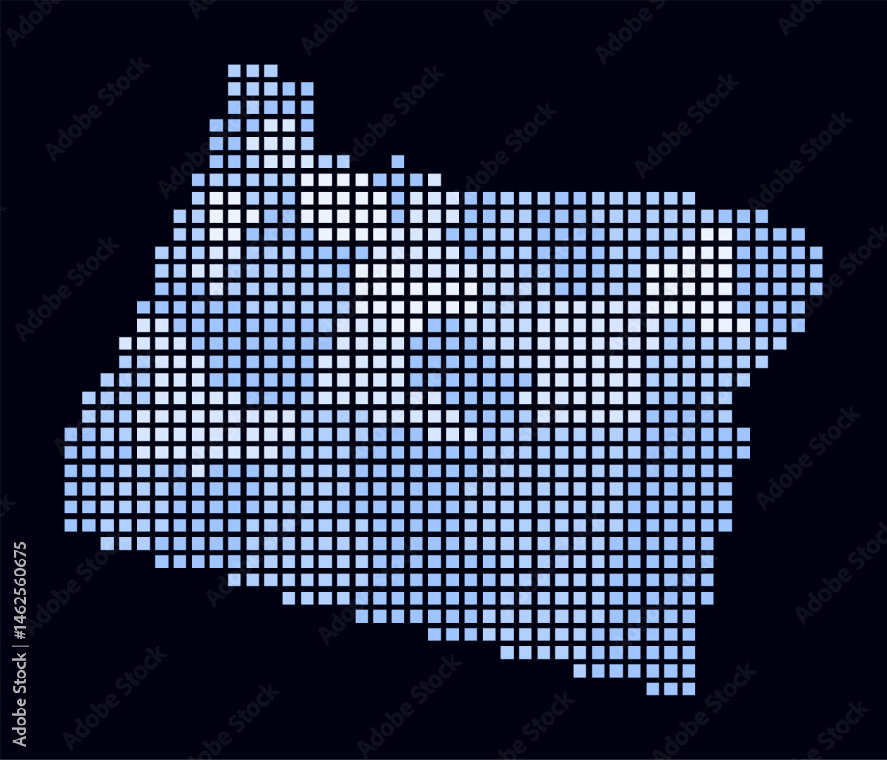 Poster oregon dotted map. digital style map of the state on a dark background. oregon shape with square dot