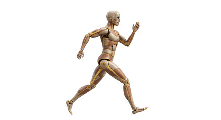 Isolated Human Anatomical Model Running Muscular System