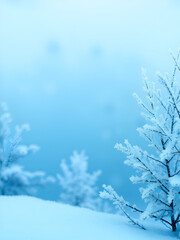 Naklejka premium Winter blue frost background with copy space