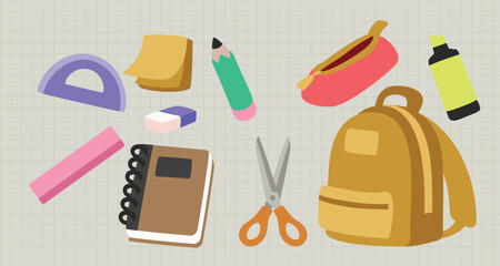 happy back to school equipment