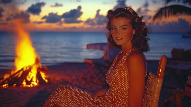 Vintage romance: youthful charm, rockabilly flair, pinup beauty, retro fashion, diner atmosphere, neon glow, 50s influence, Hollywood chic, jukebox music, nostalgic love, timeless elegance, 60s style.