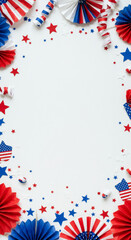 Happy 4th of July - Independence Day. Fourth of July lettering card. Fourth of July Greeting Card with Fireworks. Wallpaper. Background