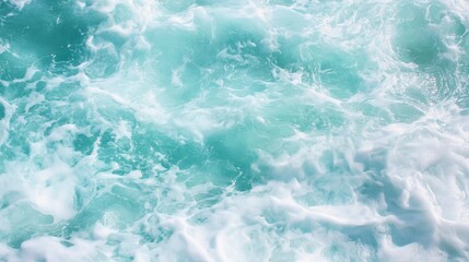 Fototapeta premium Turquoise water with foamy waves