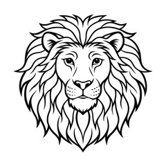 a detailed lion majestic mane vector art silhouette 