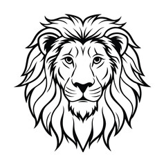 a detailed lion majestic mane vector art silhouette 