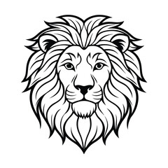 a detailed lion majestic mane vector art silhouette 